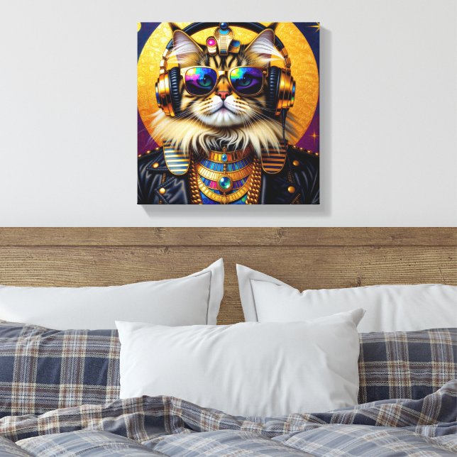 FARAON TUT-PERSISK KATT 4 CANVASTRYCK (Insitu (sovrum))