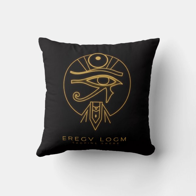 Faraoninspirerad egyptisk logotyp – djärv urgammal kudde (Baksida)