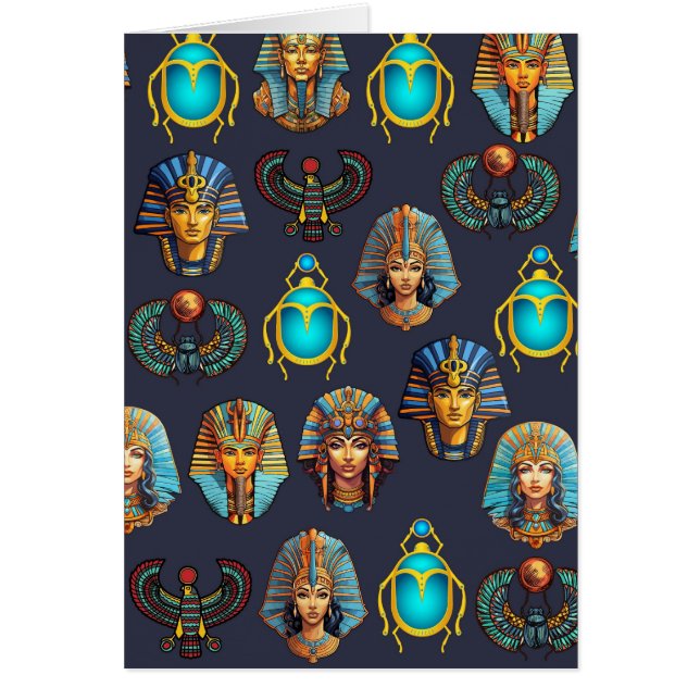 Faraos arv: antika egyptiska mönster  hälsningskort (Framsidan)