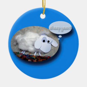 Fårår? Kinas nya år 2015 Julgransprydnad Keramik