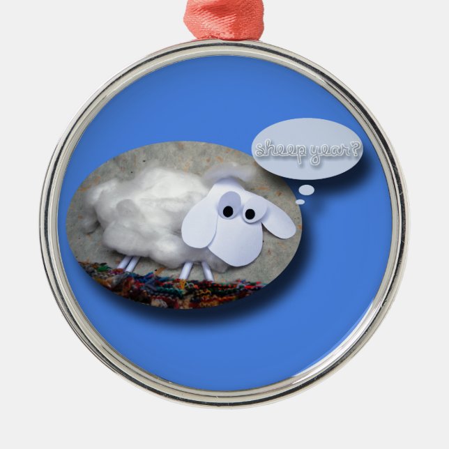 Fårår? Kinas nya år 2015 Julgransprydnad Metall (Framsidan)