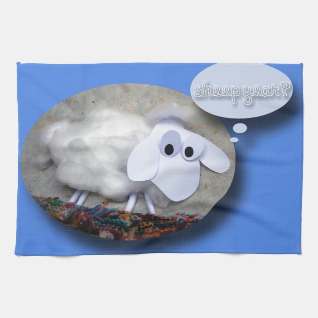 Fårår? Kinas nya år 2015 Kökshandduk (Horisontell)