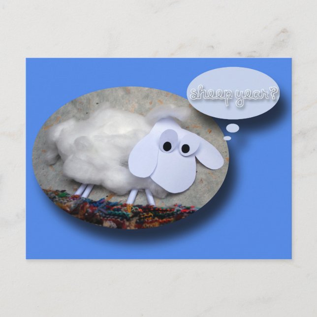 Fårår Kute kinesiska nyårshämmare Helg Vykort (Framsida)