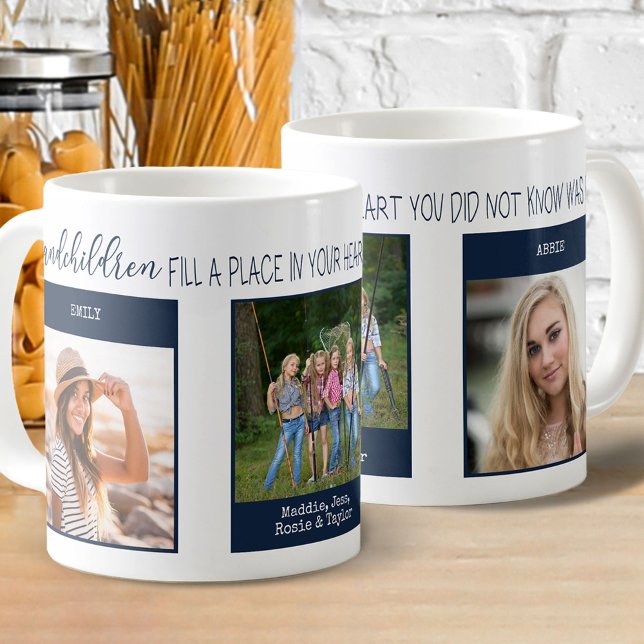 Farbarn Fyll i en Ställe-offert 3 Fotoblått Kaffemugg (Skapare uppladdad)
