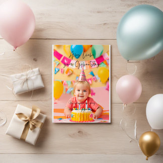 Farbenfrohe Alles Liebe zum Geburtstag 🍀 Vykort
