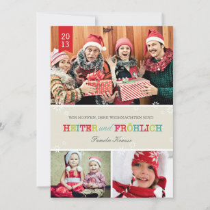 Farbenreich Foto Weihnachtskarte Julkort