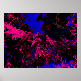 Farbexplosion Blau-Rot Poster