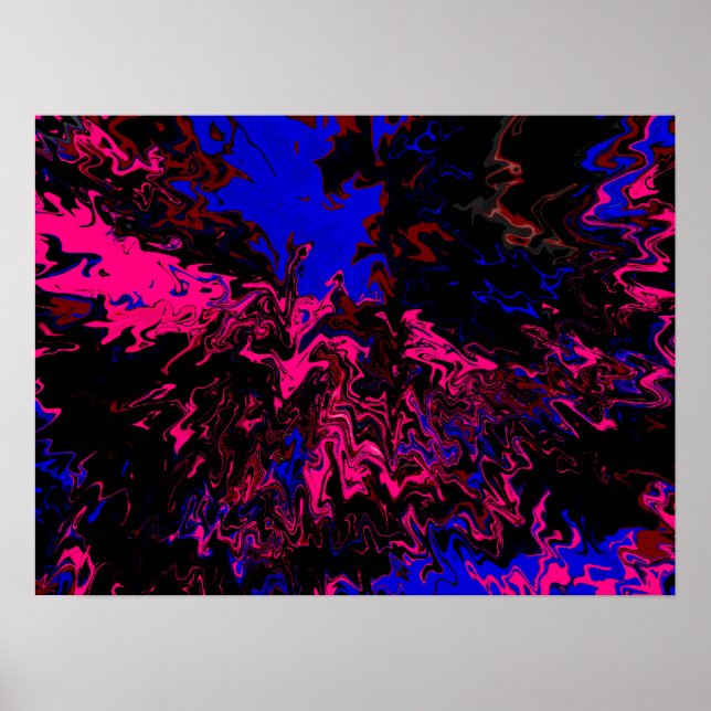 Farbexplosion Blau-Rot Poster (Framsidan)