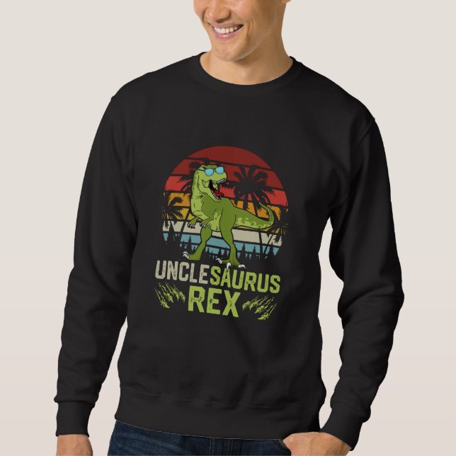 Farbrarsaurus Rex | Cool Retro Dinosaurie Design Lång Ärmad Tröja (Framsida)