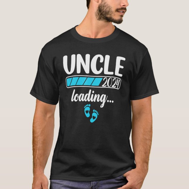 Farbror 2024 första gången Baby laddas upp T Shirt (Framsida)