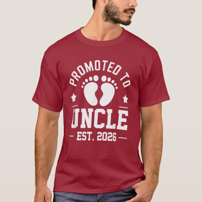 Farbror 2026 Graviditet Underrättelse 2026 T Shirt (Framsida)
