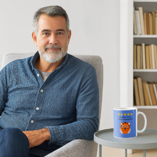 Farbror anpassningsbar text tiger ansikte kaffemugg