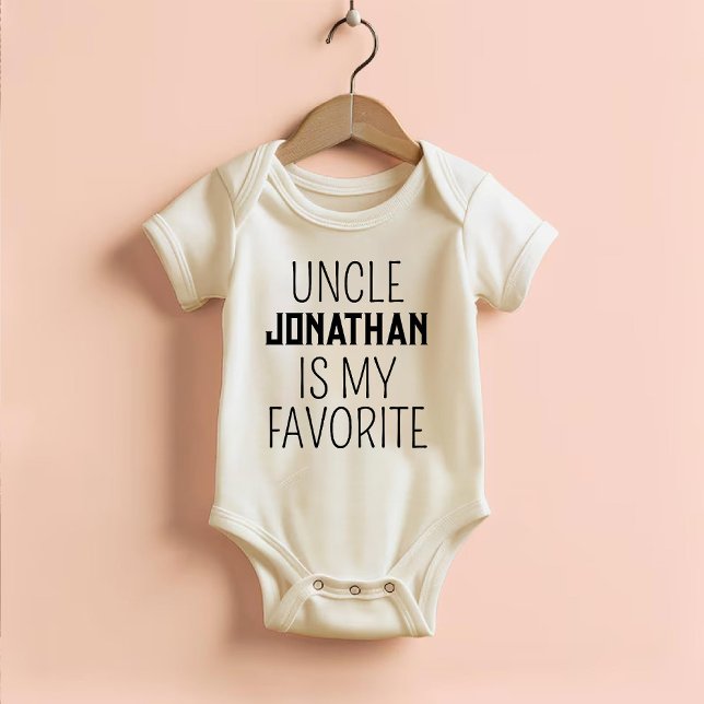 Farbror är min favoritroliga moderna könsneutrala t shirt (Uncle Is My Favorite Funny Trendy ﻿Gender Neutral Baby Bodysuit)