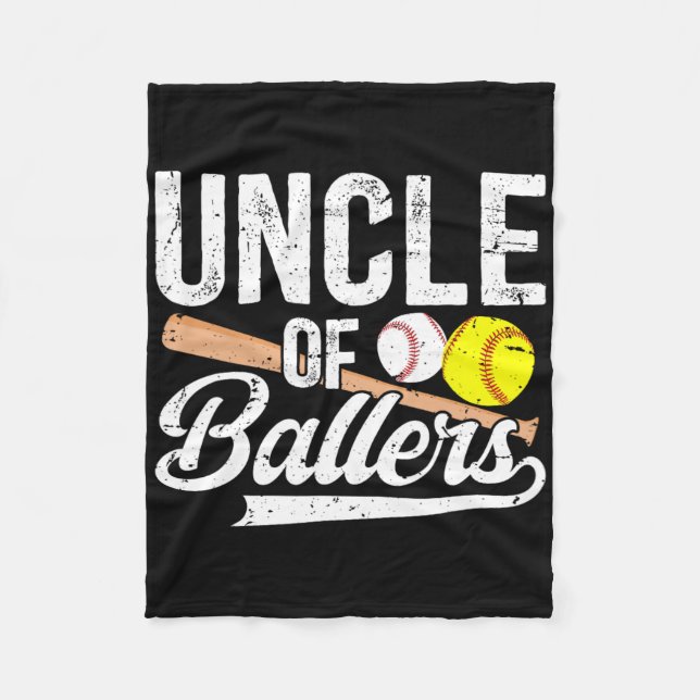 Farbror Ballers Baseball Softball farbror Fleecefilt (Framsidan)