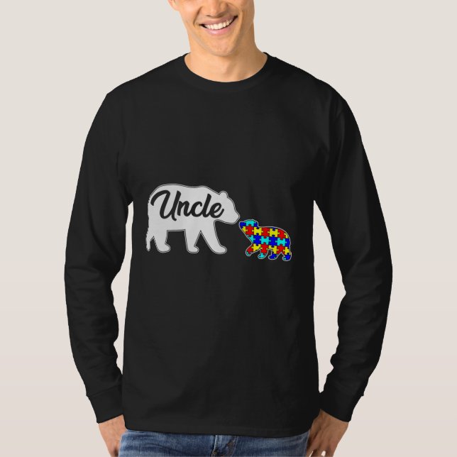 Farbror Bear Autism Awareness Kärlek Support Famil T Shirt (Framsida)