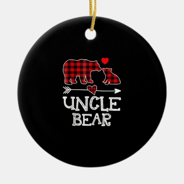 Farbror Bear julklapp | Gift för familjen Uncles Julgransprydnad Keramik (Framsidan)