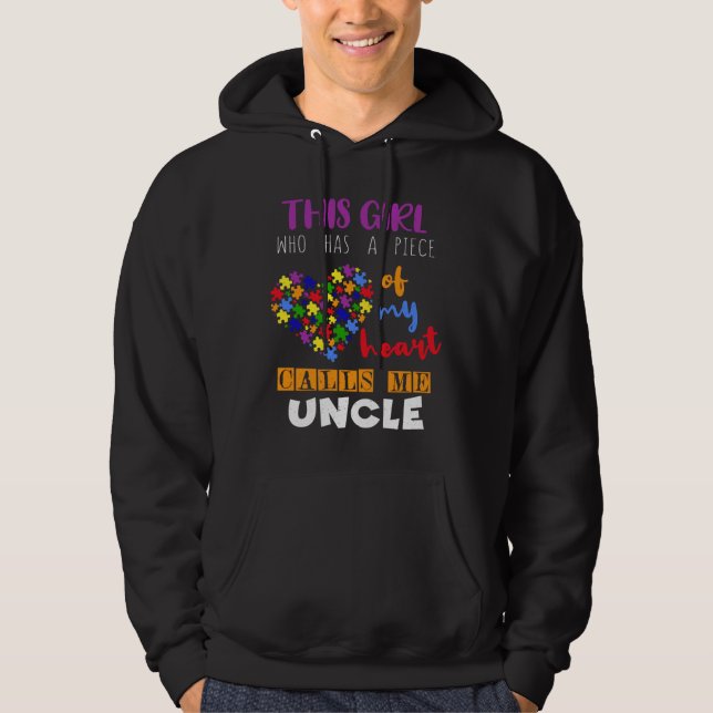 Farbror Biet Girl Puzzle Autism Awareness Hoodie (Framsida)
