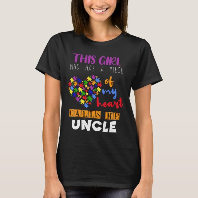 Farbror Biet Girl Puzzle Autism Awareness T Shirt (Framsida)