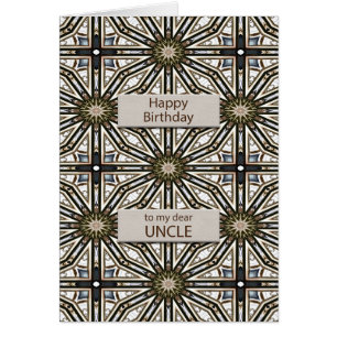 Farbror Birthday Abstrakt Mandala Design Hälsningskort