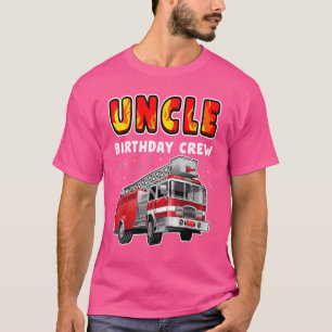 Farbror Birthday Crew Party Fire Lastbil Boy Kids T Shirt