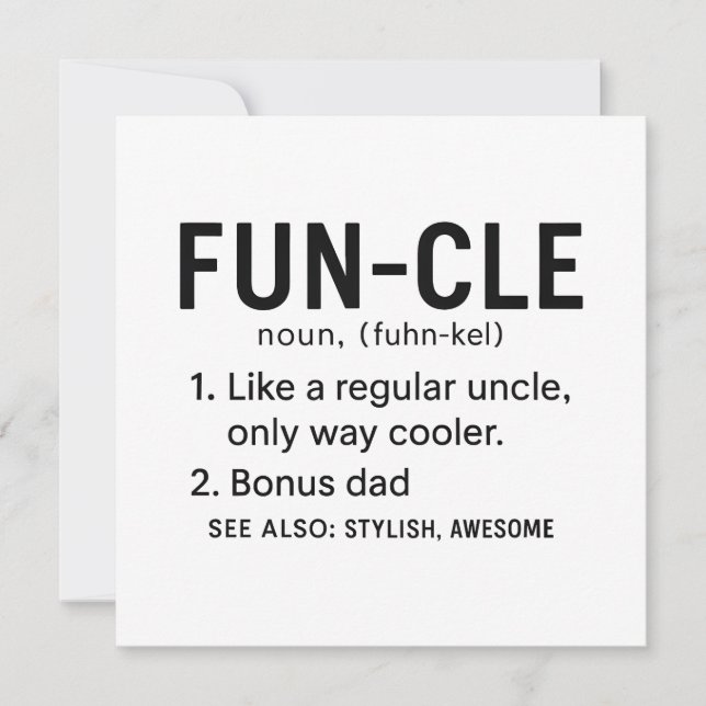 Farbror Birthday Funcle Kort (Framsida)