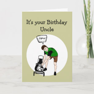 Farbror Birthday Funny Lawnmower Insult Kort