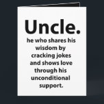 Farbror Birthday Inspirational Funny Quote farbror Kort<br><div class="desc">Farbror Birthday Inspirational Funny Quote farbror Card designad av Nisha Prabhu. Det här är till ett år av att vara den kallaste morbror. Grattis på födelsedagen till den man som alltid kan få oss att skratta och inspirera oss att vara vår bästa. Skål för dig,  farbror!</div>