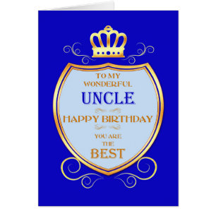 Farbror Birthday med Shield Hälsningskort