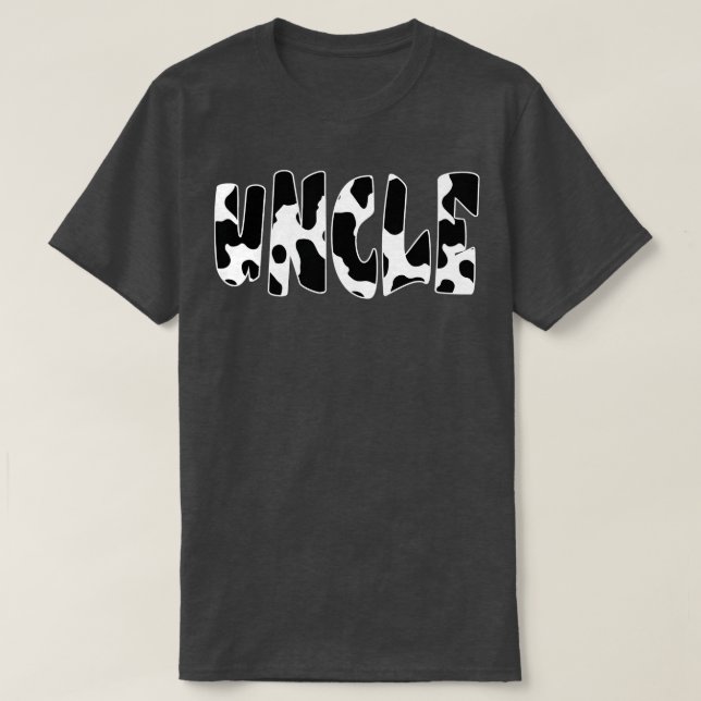 Farbror Cow Skriv ut rad Mönster T Shirt (Design framsida)