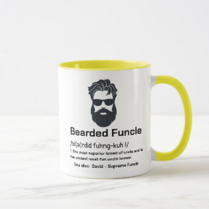 Farbror Definition Funny Bearded Funcle Mugg