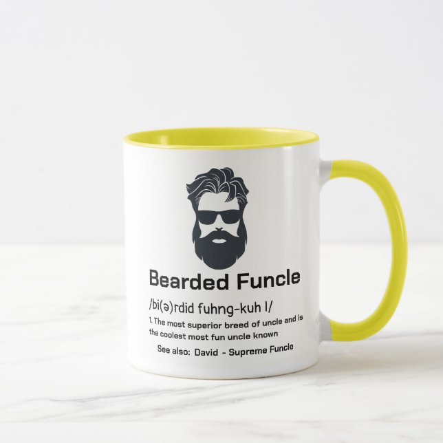 Farbror Definition Funny Bearded Funcle Mugg (Höger)