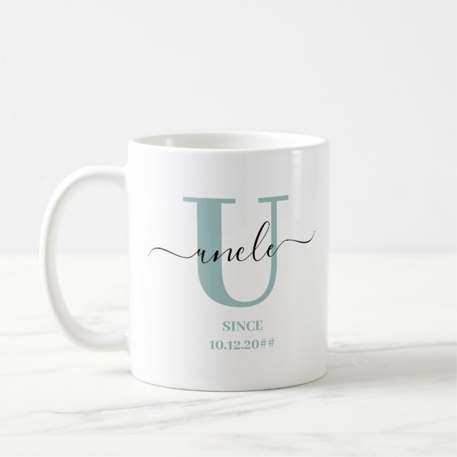 Farbror Elegant Script Monogram Kaffemugg (Vänster)