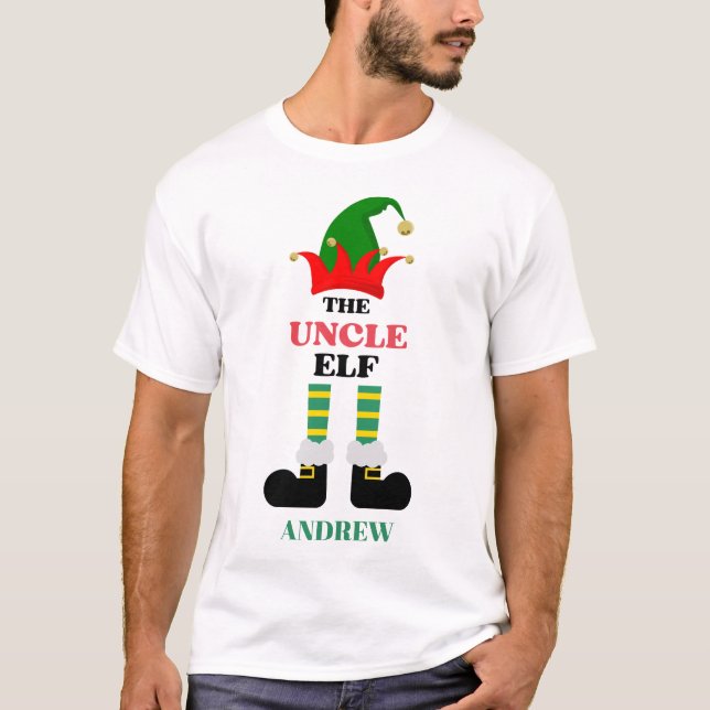 Farbror Elf-Personligens jul T Shirt (Framsida)