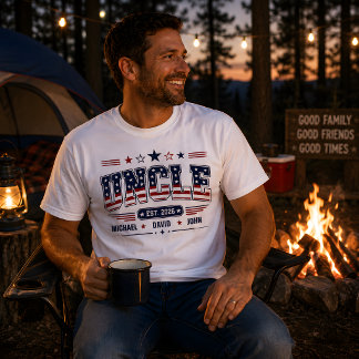 Farbror Est 2026 USA Patriotisk Flagga Anpassat Ba T Shirt