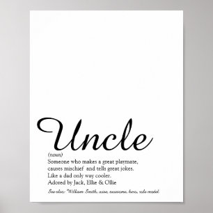 Farbror Funcle Definition Modern Rolig Skrift Poster