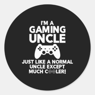 Farbror Gamer Funny Gaming Video Game Shirts Runt Klistermärke