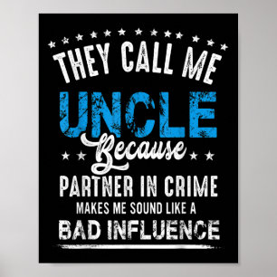 Farbror Gift Shirt, farbror Partner in Crime Poster
