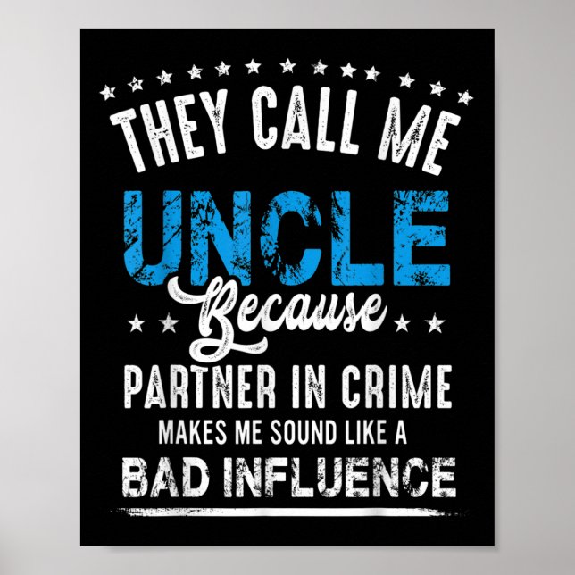 Farbror Gift Shirt, farbror Partner in Crime Poster (Framsidan)