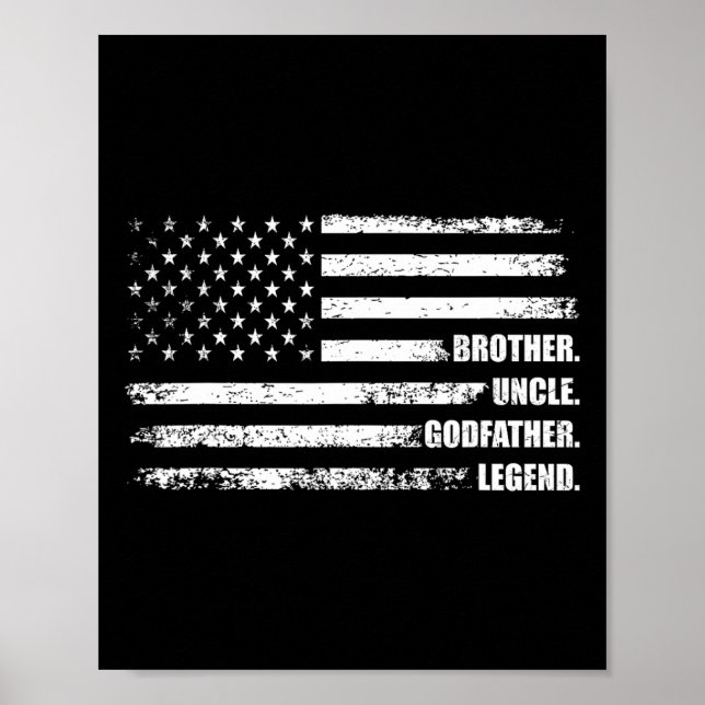 Farbror Godfather Legend Roligt Best Funny farbror Poster (Framsidan)