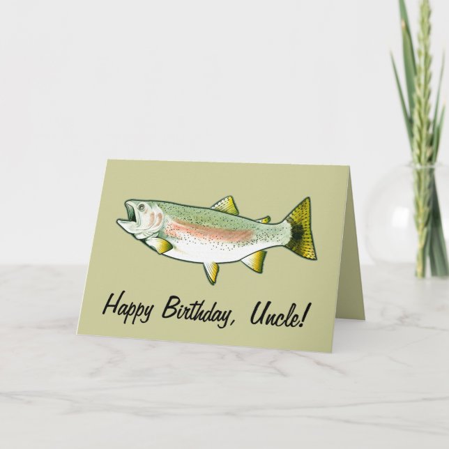 Farbror Grattis på födelsedagen: Rainbow Trout Kort (Framsida)