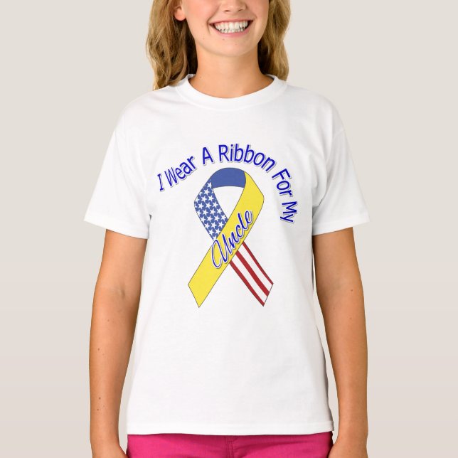 Farbror - I Bära A Ribbon Military Patriotic Tee (Framsida)