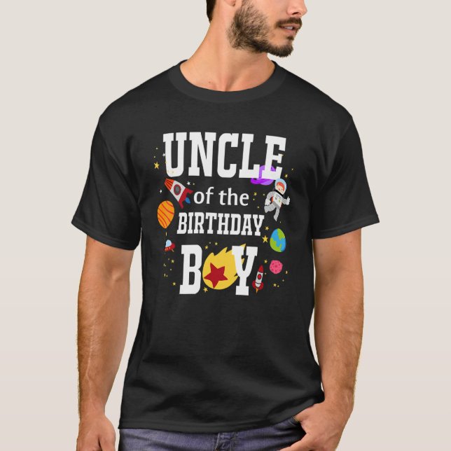 Farbror i Birthday Boy Astronaut Boy Space Matc T Shirt (Framsida)