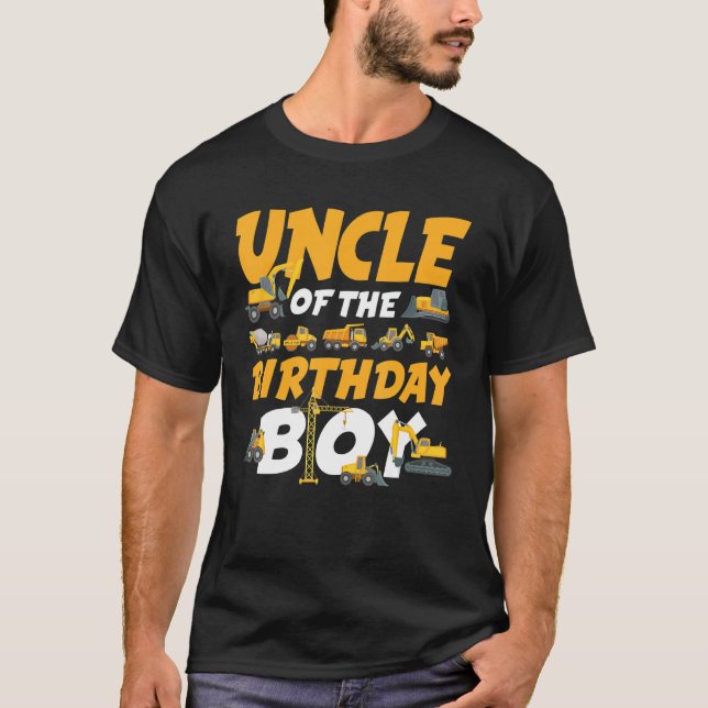 Farbror i Birthday Boy Construction Worker Matc T Shirt (Framsida)