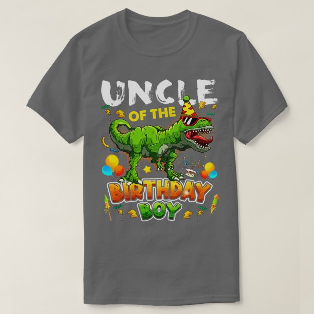 Farbror i Birthday Boy Dinosaur farbror Family Bir T Shirt (Design framsida)
