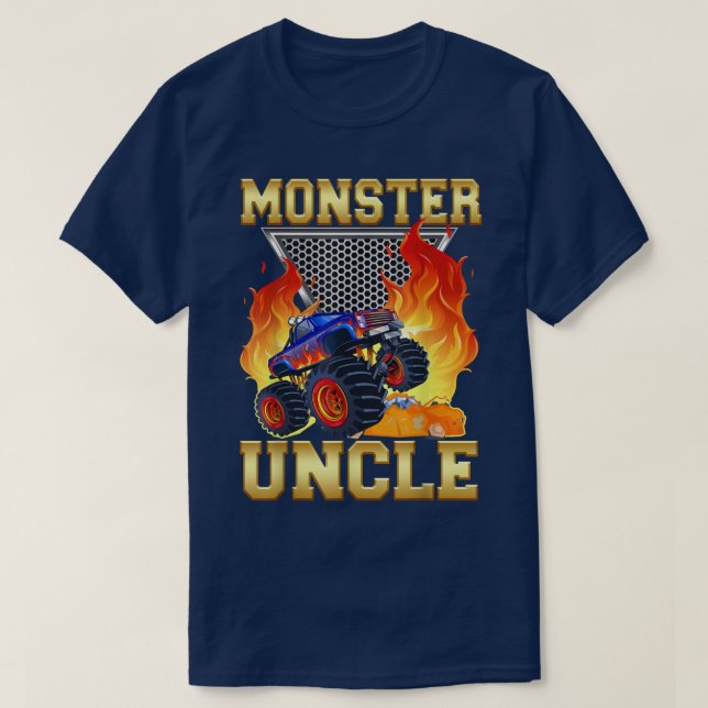 Farbror i Birthday Boy Monster Lastbil Matching F T Shirt (Design framsida)