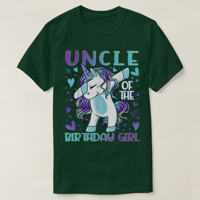 Farbror i Birthday Girl Dabbing Unicorn T Shirt (Design framsida)