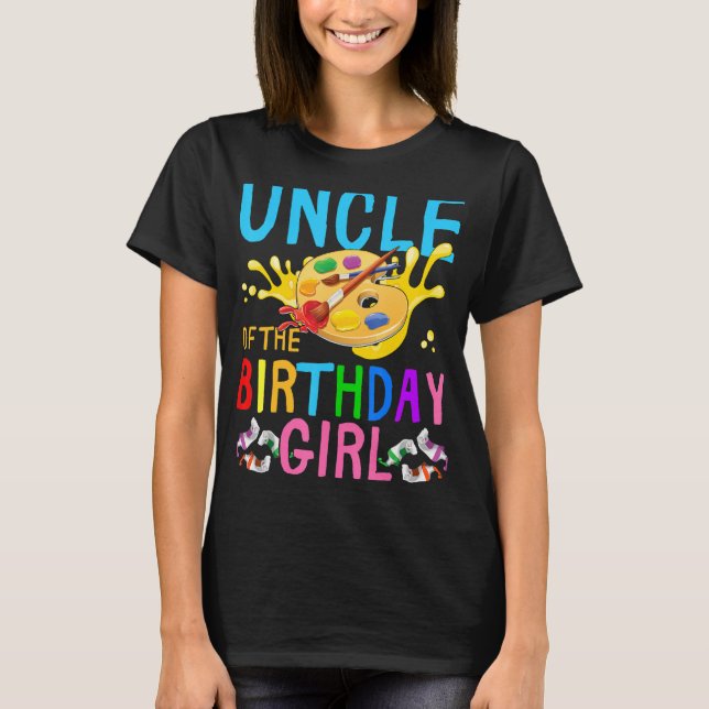 Farbror i Birthday Girl Painting Party Matching T Shirt (Framsida)