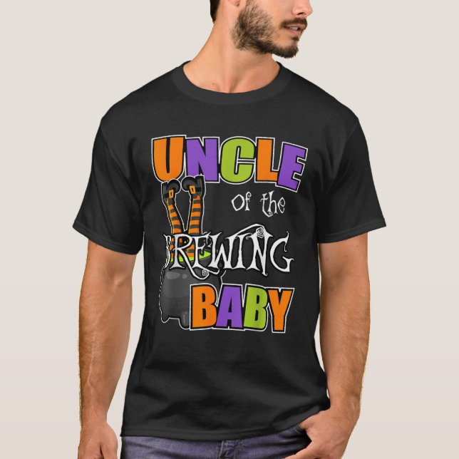 Farbror i Brewing Baby Halloween Theme Baby Shower T Shirt (Framsida)