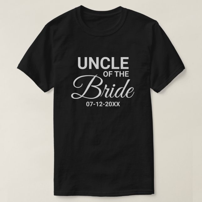 Farbror i Bride Bröllopsfest Matching Family T Shirt (Design framsida)