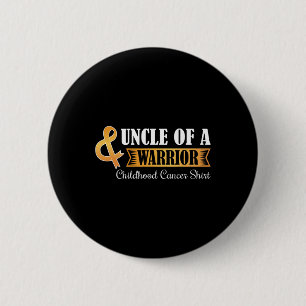 Farbror i en krigare vid barncancer Ribbon Awarene Knapp